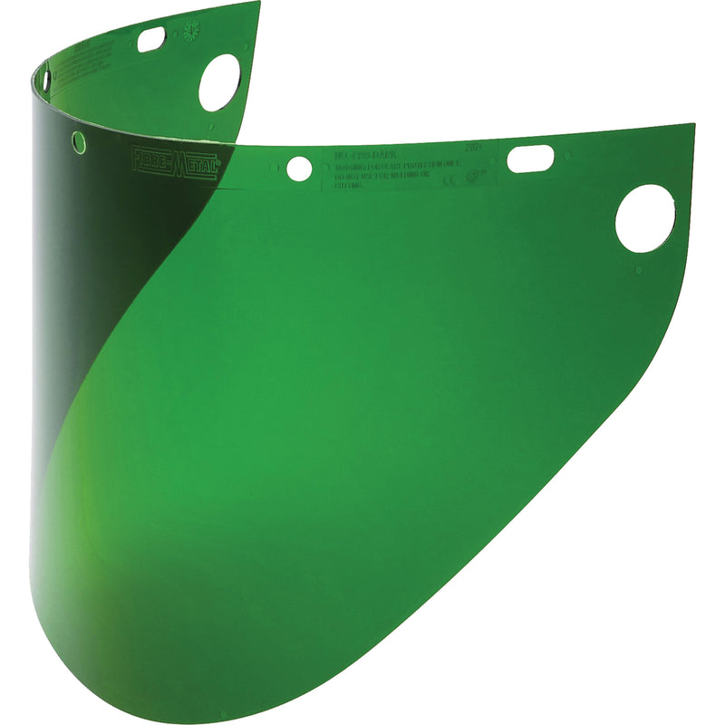 Visière faciale Fibre-Metal® à vision étendue, propionate, teinte verte