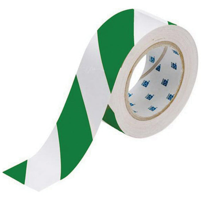 ToughStripe® Floor Marking Tape, 2" x 100', Polyester, Green and White