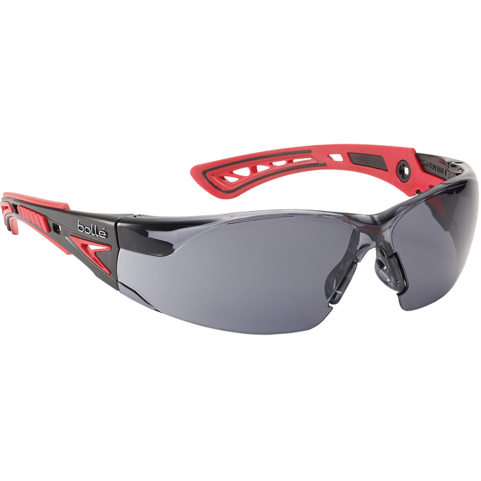 Rush+ Safety Glasses, Grey/Smoke Lens, Anti-Fog/Anti-Scratch, Meets/Exceeds CSA Z94.3