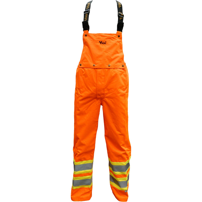 Journeyman Detachable Bib Safety Pants, Polyester, Large, High Visibility Orange