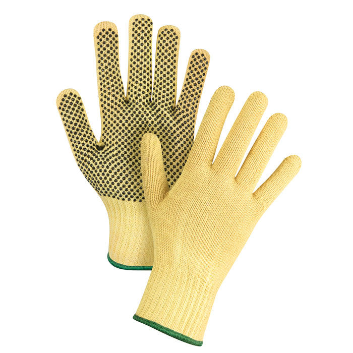 Gants en tricot pointillé sans couture, taille M/8, calibre 7, revêtement PVC, coque Kevlar®, ASTM ANSI niveau A2/EN 388 niveau 3