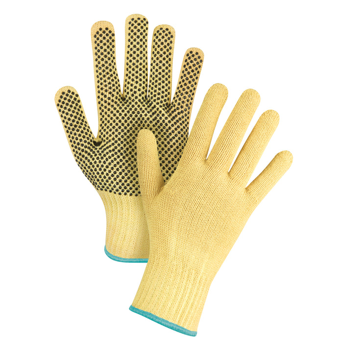 Gants en tricot pointillé sans couture, taille XL/10, calibre 7, revêtement PVC, coque Kevlar®, norme ASTM ANSI niveau A2/EN 388 niveau 3