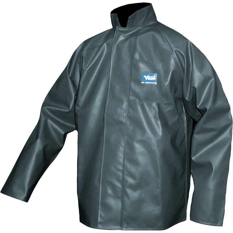 Journeyman Chemical Resistant Rain Jacket, Polyester, Small, Green