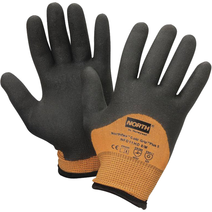 North® Cold Grip Plus 5™ Gloves, Size Medium/8, 15 Gauge, PVC Coated, Polyamide Shell, ANSI/ISEA 105 Level 5
