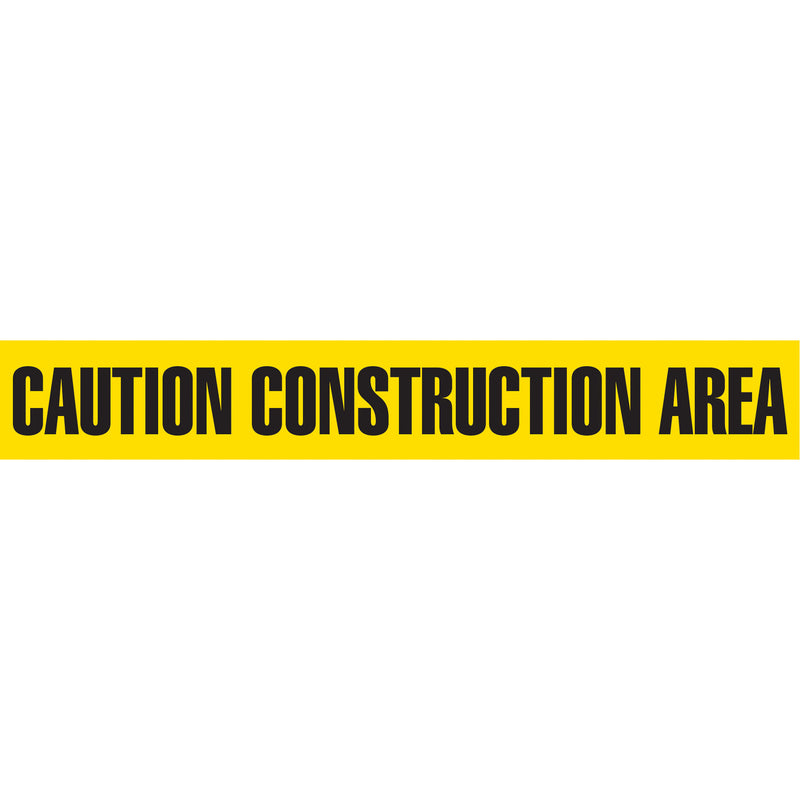 Barricade Tape, English, 3" W x 1000' L, 3 mils, Black on Yellow