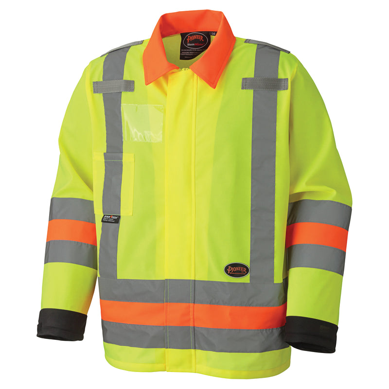 Vestes de sécurité respirantes pour le contrôle de la circulation, polyester, jaune citron haute visibilité, taille XL
