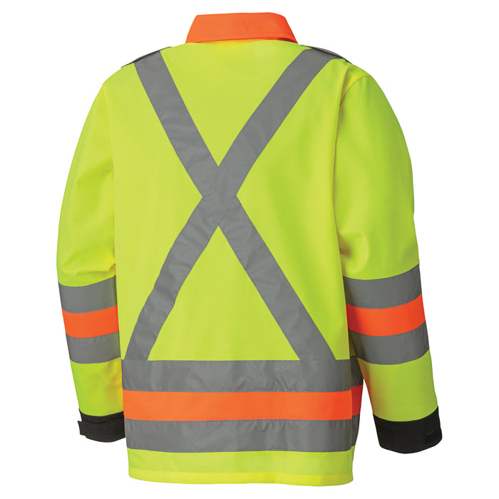 6007 Breathable Traffic Control Safety Jackets, Polyester, High Visibility Lime-Yellow, X-Large