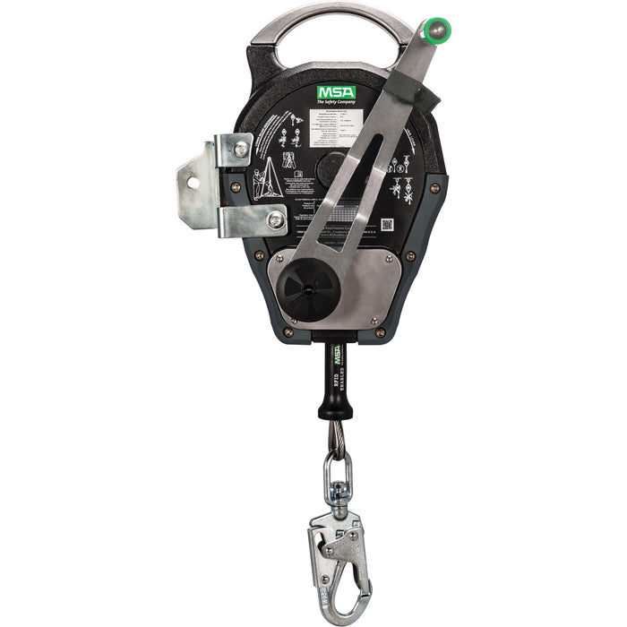Workman™ Rescuer, 50', 1 Leg, Stainless Steel Cable, Snap Hook Harness Connector, Built-in Anchor
