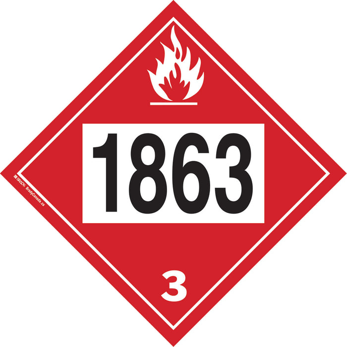 1863 Aviation Fuel Flammable Liquid TDG Placard, Plastic
