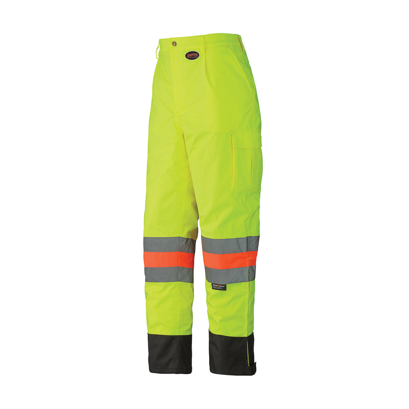 Pantalon de sécurité imperméable pour le contrôle de la circulation, polyester, taille XL, jaune citron haute visibilité