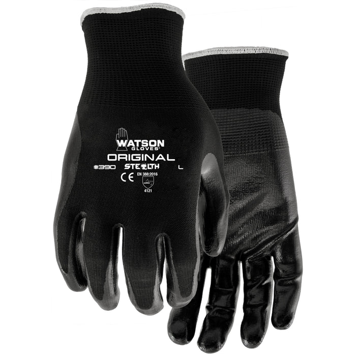 Stealth Original Coated Gloves, 8/Medium, Nitrile Coating, 13 Gauge, Nylon Shell