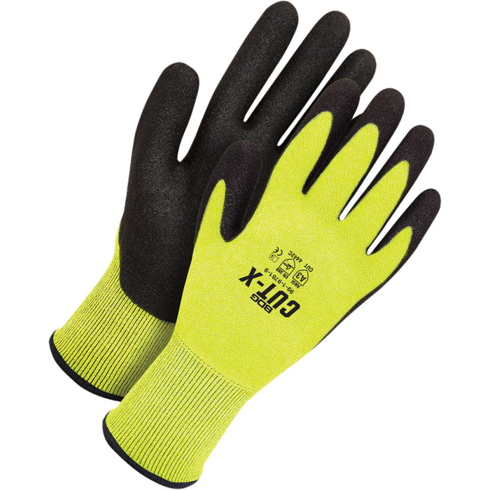Gants en tricot synthétique enduit, taille M/8, calibre 13, revêtement polyuréthane, coque en HPPE, ASTM ANSI niveau A3/EN 388 niveau 4