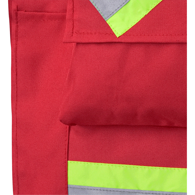 Gilet de sécurité pour géomètre et superviseur, rouge, taille M, polyester