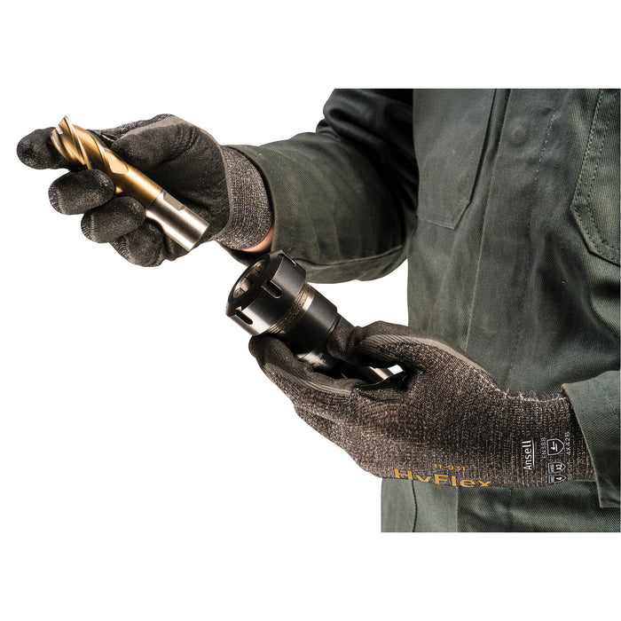 Gants légers HyFlex® 11-931, paume enduite, taille L/9, calibre 18, revêtement en mousse de nitrile, coque en Dyneema®, ASTM ANSI niveau A2