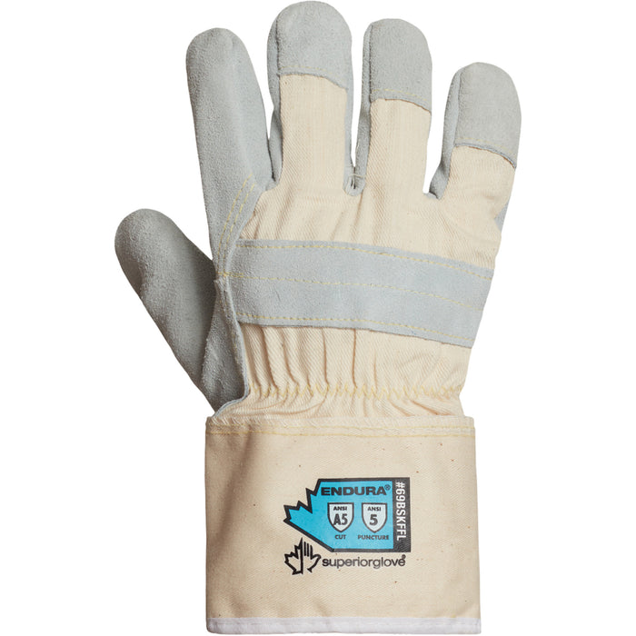 Endura® Cut-Resistant Gloves, Large, Split Leather Palm