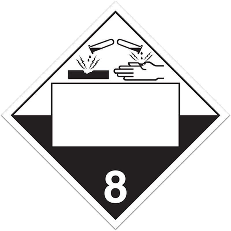 Plaque TMD pour produits corrosifs, vinyle adhésif