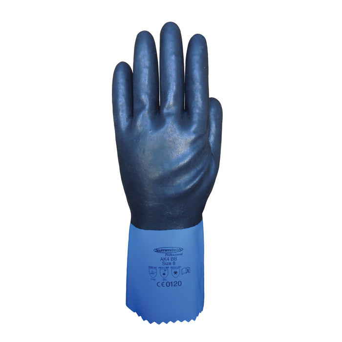 Gants entièrement trempés résistants aux produits chimiques, taille L/9, 11,8 po (30 cm), chloroprène, doublure intérieure en polycoton, 59 mil
