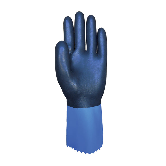 Gants entièrement trempés résistants aux produits chimiques, taille L/9, 11,8 po (30 cm), chloroprène, doublure intérieure en polycoton, 59 mil