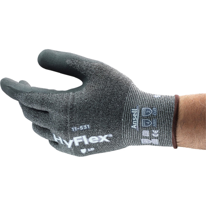Gants enduits résistants aux coupures HyFlex™, taille 10, calibre 18, revêtement en nitrile, coque Intercept™, ANSI/ISEA 105 niveau 2/EN 388 niveau 3