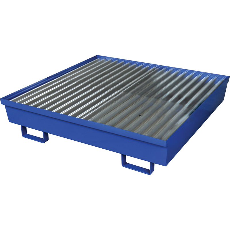 Steel Spill Containment Pallet, 92 US gal. Spill Capacity, 54" x 54.25" x 12"