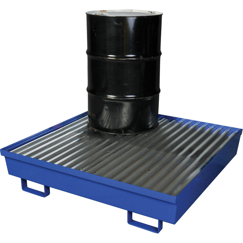 Steel Spill Containment Pallet, 92 US gal. Spill Capacity, 54" x 54.25" x 12"