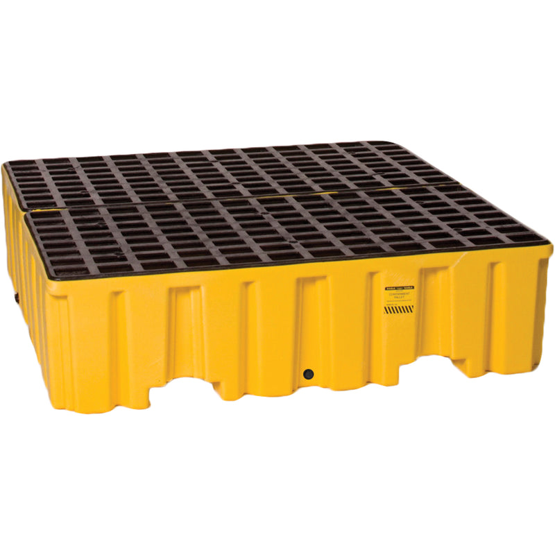 Spill Containment Pallet, 132 US gal. Spill Capacity, 51" x 52.5" x 13.75"