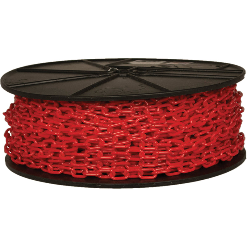 Plastic Chain, Red, 2" Link, 500' Length