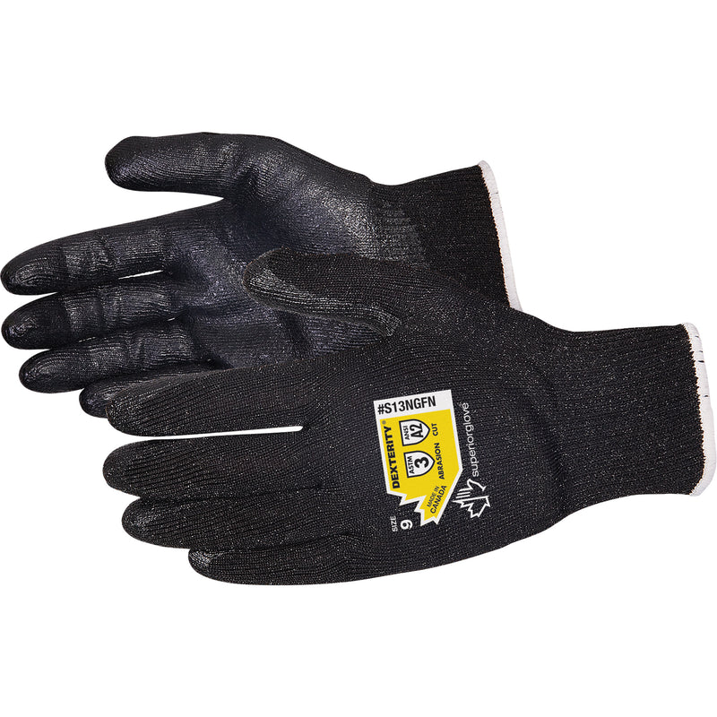 Dexterity® Cut-Resistant Gloves, Size 10, 13 Gauge, Foam Nitrile Coated, HPPE Shell, ASTM ANSI Level A3