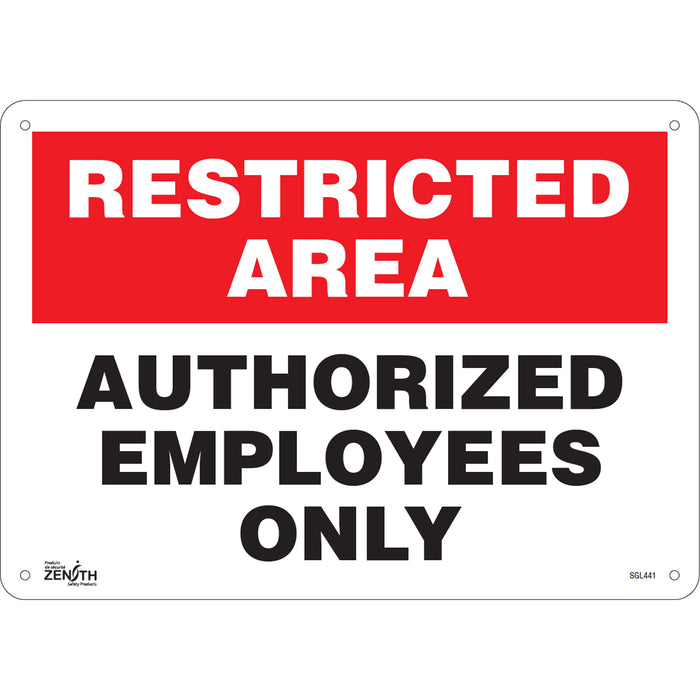 "Authorized Personnel Only" Sign, 10" x 14", Plastic, English