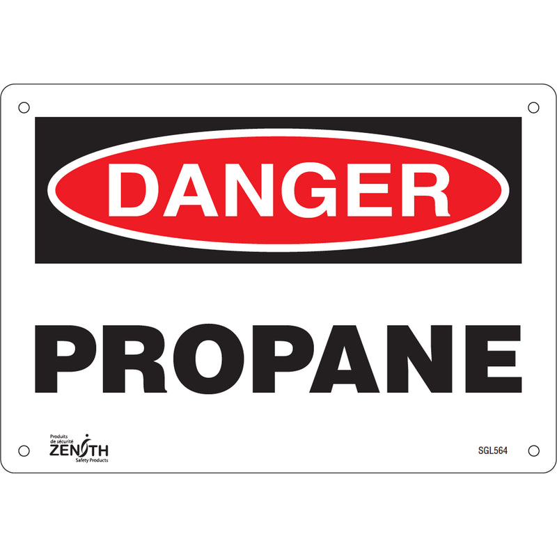 Panneau « Propane », 18 cm x 25 cm, plastique, anglais