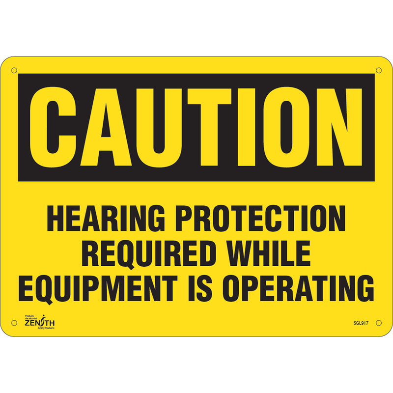Panneau « Protection auditive obligatoire » : Risque de bruit, 25,4 cm x 35,6 cm, plastique, anglais