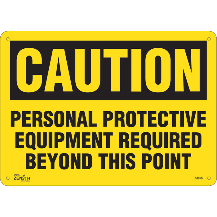 "Personal Protective Equipment Required" Sign, 10" x 14", Aluminum, English