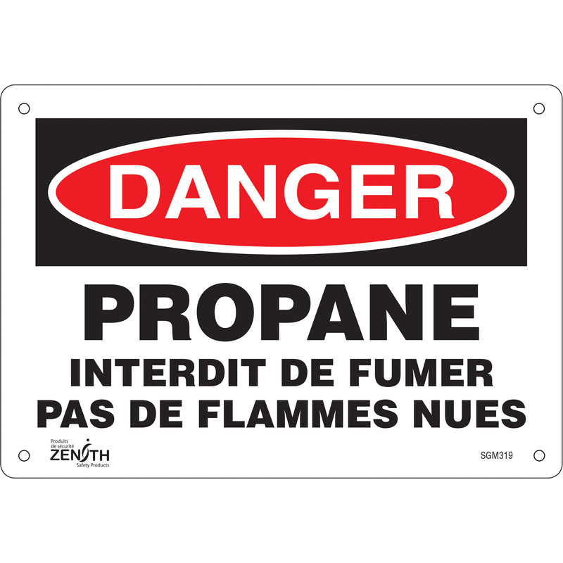 Enseigne « Propane - Interdit De Fumer », 7" x 10", Aluminium, Français
