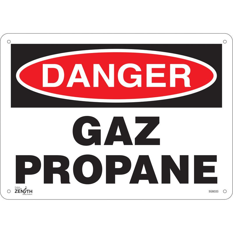 Panneau « Gaz Propane », 25,4 cm x 35,6 cm, plastique, français