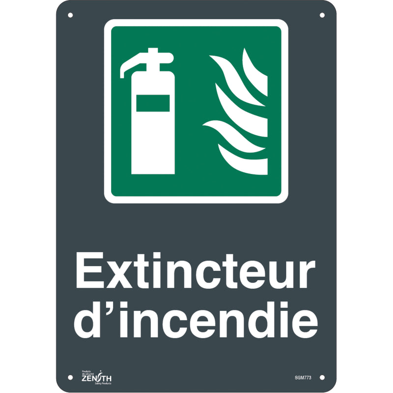 Panneau « Extincteur d'incendie », 35,5 cm x 25,4 cm, plastique, français, avec pictogramme