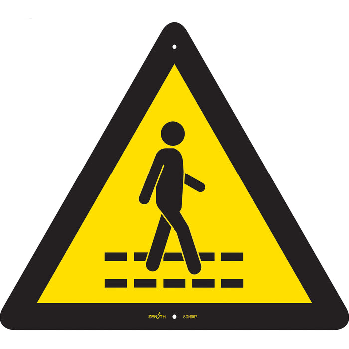 Pedestrian Safety Lane CSA Standard Safety Sign, 12" x 12", Plastic, Pictogram