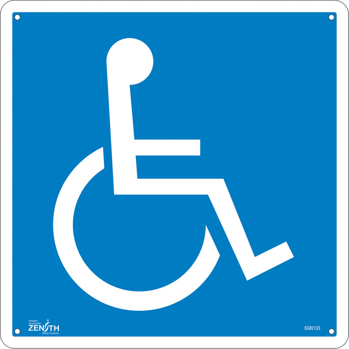Panneau de sécurité CSA « Handicap », 30,5 cm x 30,5 cm, plastique, pictogramme