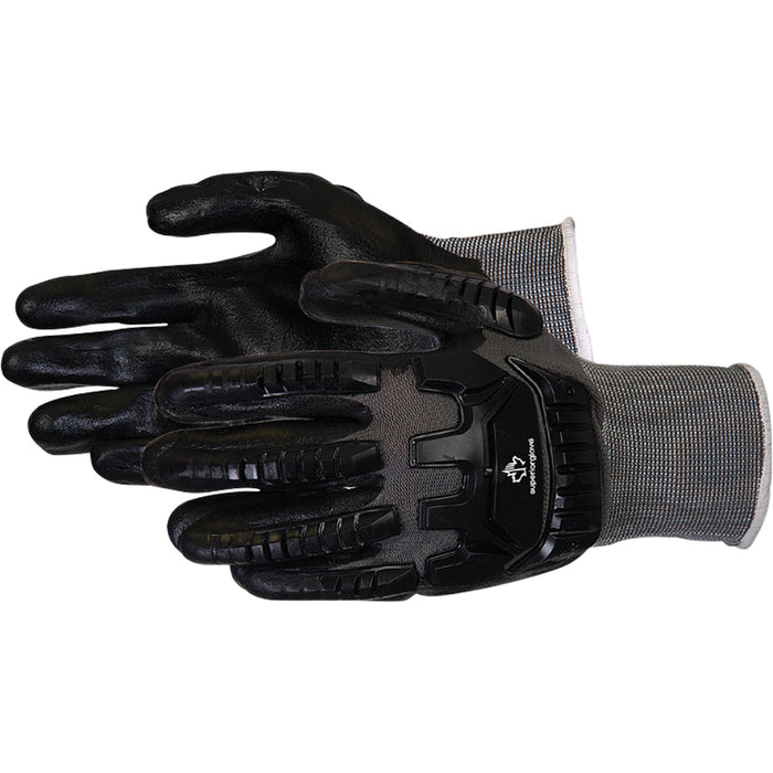 Dexterity® Impact-Resistant Work Gloves, Medium, Synthetic Palm, Knit Wrist Cuff
