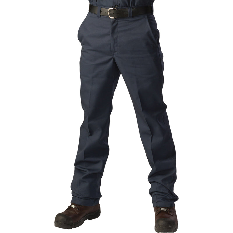 Regular Fit Twill Work Pants, Poly-Cotton, Navy Blue, Size 34, 32 Inseam