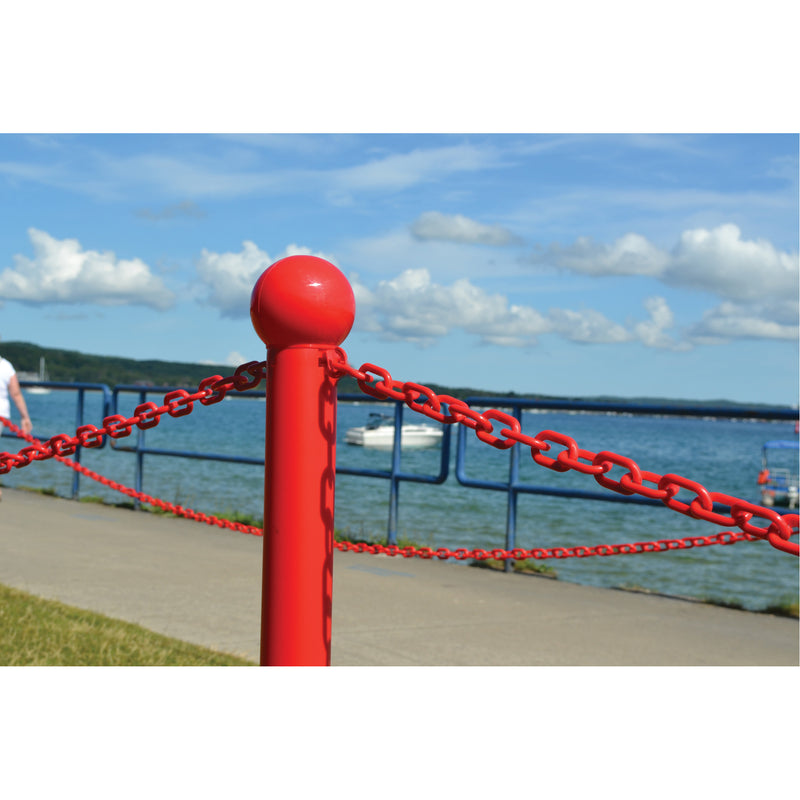Plastic Chain, Red, 2" Link, 500' Length