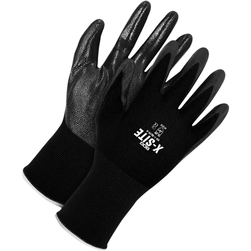 Coated Gloves, 7, Nitrile Coating, 15 Gauge, Nylon Shell