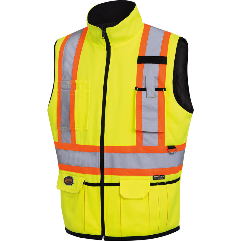 Gilet réversible, jaune citron haute visibilité, taille M, polyester