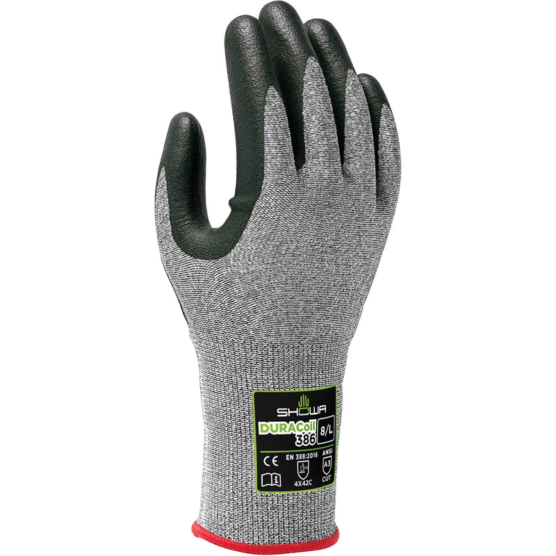 Gants résistants aux coupures 386, taille L/8, calibre 13, revêtement en nitrile, coque en HPPE, normes ANSI/ISEA 105 niveau 3/EN 388 niveau C