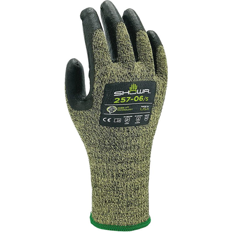 Gants résistants aux coupures 257, taille L/8, calibre 13, revêtement en mousse de nitrile, coque en acier inoxydable, normes ANSI/ISEA 105 niveau 7/EN 388 niveau F