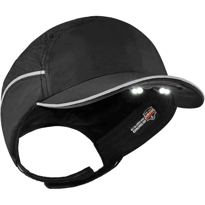 Skullerz® 8965 Lightweight Bump Cap Hat with LED Lighting, Black