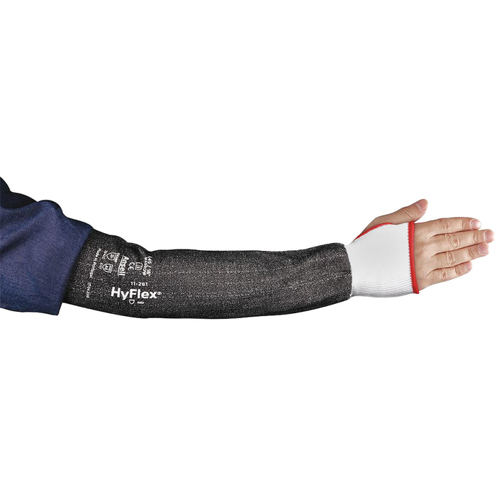 HYFLEX® 11-281 Narrow Thumb Protective Arm Sleeve, Intercept™, 16", ASTM ANSI Level A4, Grey
