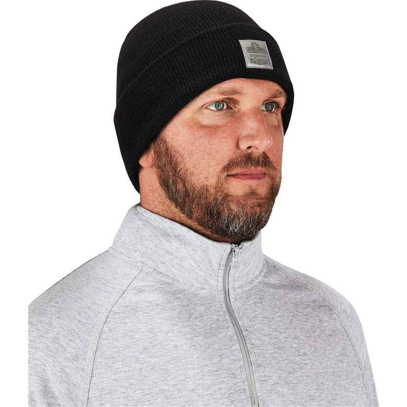 N-Ferno® Rib Knit Beanie Hat, One Size, Black
