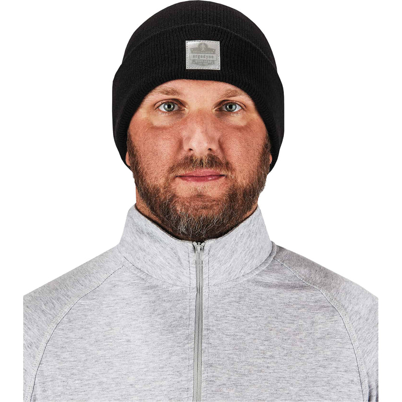 N-Ferno® Rib Knit Beanie Hat, One Size, Black