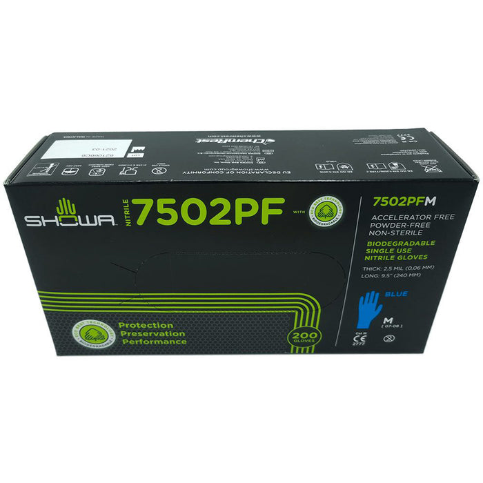 Biodegradable Disposable Gloves, X-Large, Nitrile, 2.5-mil, Powder-Free, Blue