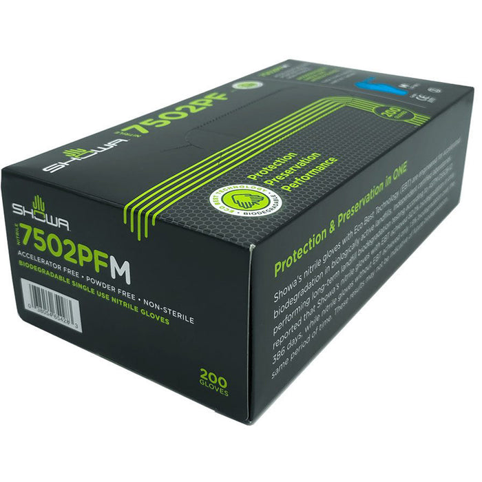 Biodegradable Disposable Gloves, X-Large, Nitrile, 2.5-mil, Powder-Free, Blue